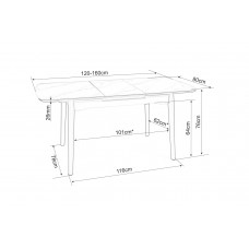 Balts izvelkams galds APOLLO